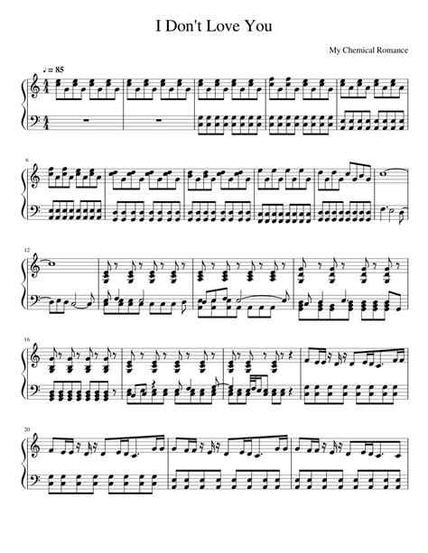 I Dont Love You Sheet Music For Piano Solo
