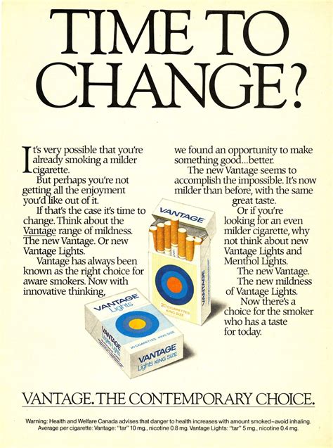 1981 Vantage Cigarette Ad Print Photo Old Magazine Ads
