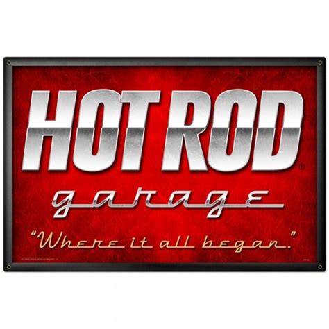 Hot Rod Magazine Garage Metal Sign Vintage Style Retro Gas Etsy