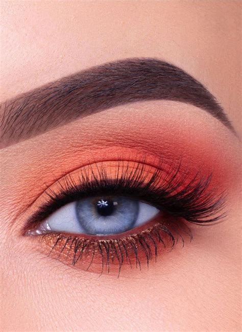 65 Pretty Eye Makeup Looks Coral Makeup For Blue Eyes