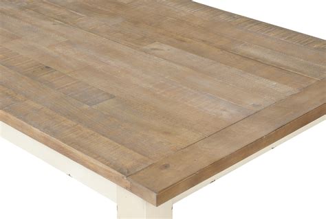 Prato Antique White And Distressed Oak Two Tone Finish Wood Dining Tab