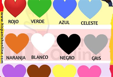 Nombres De Colores En EspaÃ±ol Uno