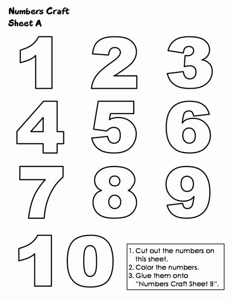 Numbers To Print Out Numbers 1 10 Jigsaw Craft Sheet A Print Free
