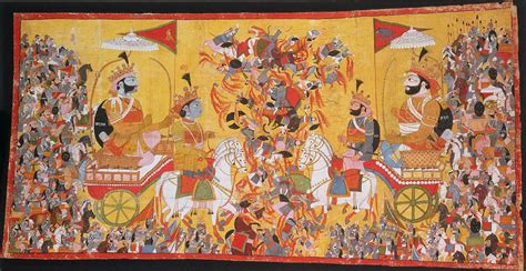 Filearjuna And His Charioteer Krishna Confront Karna Wikimedia