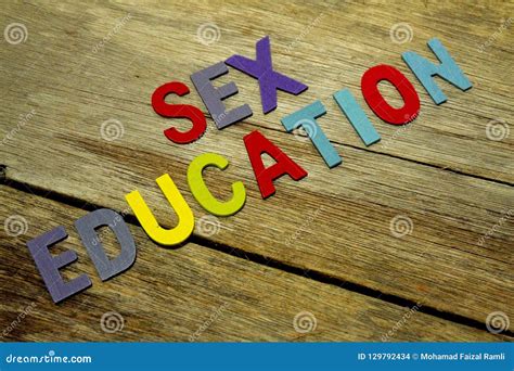 Word Sex Education Colorful Wooden Alphabet Letters Set On Wooden Background Education Concept