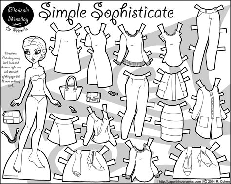 Simple Sophisticate A Paper Doll In Black And White • Paper Thin Personas