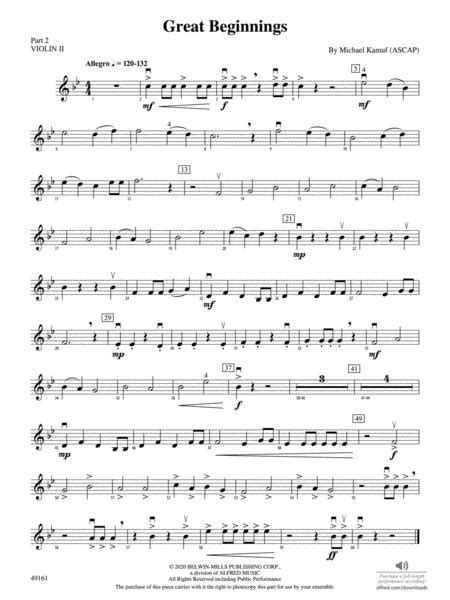 Great Beginnings Part 2 Violin I By Digital Sheet Music For