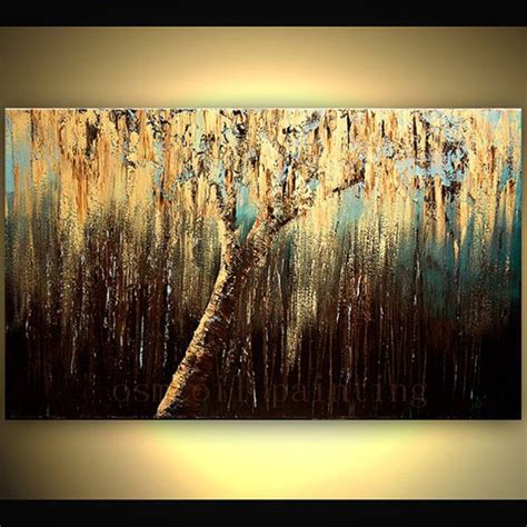 Handmade Large Wall Painting Dark Pictures Hand Painted Abstract Tree