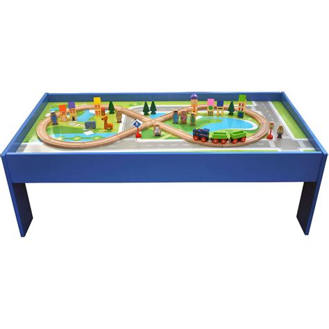 51 Piece Wooden Train Set With Table