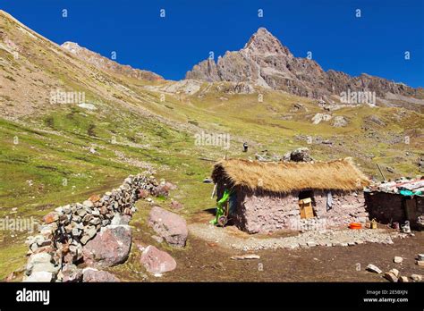 Small Home Building In Vilcanota Mountains Or Ausangate Mountains