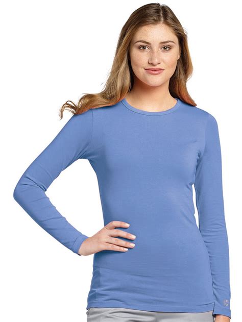Allure By White Cross Womens Long Sleeve Crew Neck Solid Stretch T