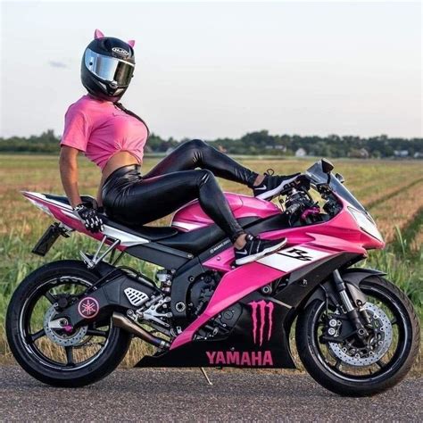 Biker Girl Pink Motorcycle Pink Motorcycle Helmet Girl Riding