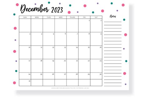 52 Simple And Cute December Calendar Printables 2023