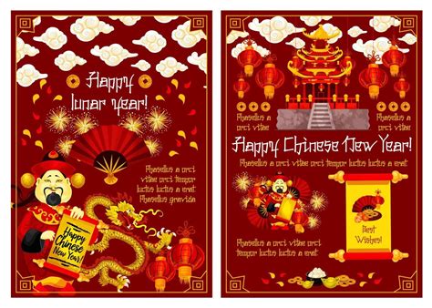 Chinese Lunar New Year Greeting Card 16165232 Vector Art At Vecteezy