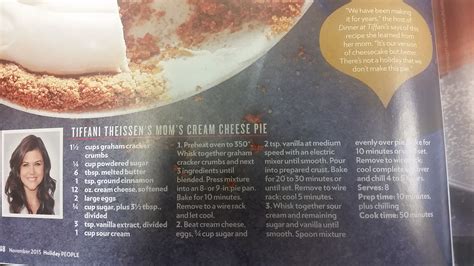 Tiffani Thiessen Cream Cheese Pie Recipe Cooking Channel Recipes