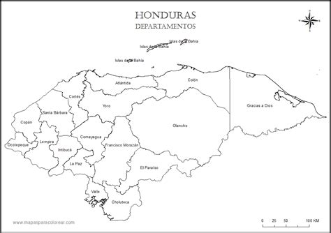Mapa De Honduras Con Sus Departamentos Para Colorear Images And