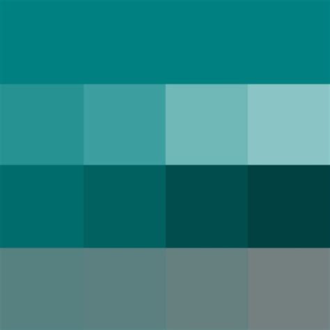 Teal Hue Pure Color With Tints Hue White Shades Hue