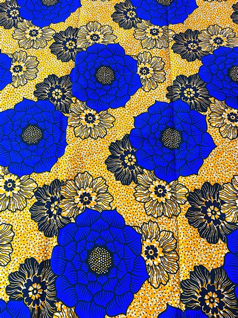 African Wax Flower Print Fabric High Quality African Wax Etsy Uk