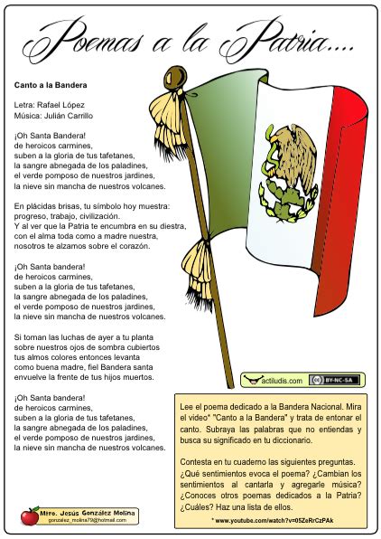 Poemas A La Patria Actividades Lúdicas Educativas Poema De La Bandera Canto A La Bandera