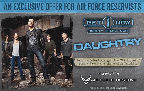 Get One Now Promotion Offers Free Daughtry Tickets 419th Fighter Wing