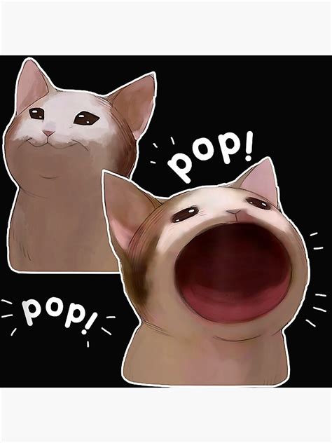 Popping Cat Pop Cat Meme Poster For Sale By Donaldmckenzie Redbubble