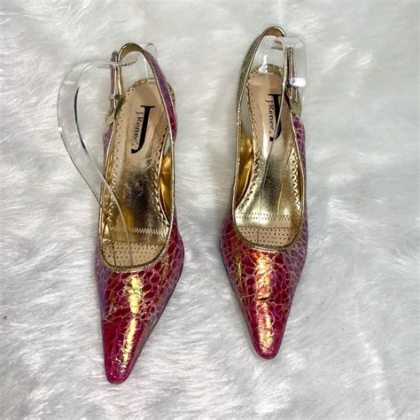 Jrenee Shoes Jrenee Hot Pink And Gold Iridescent Heels Poshmark