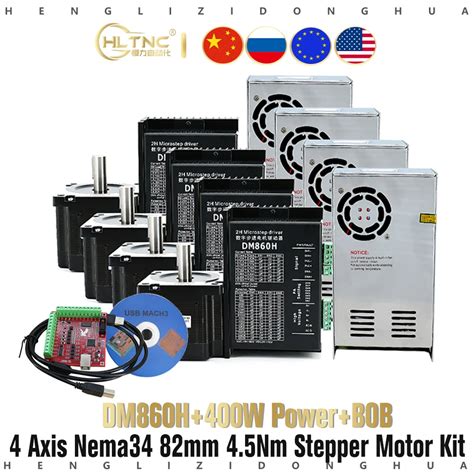4 Axis Cnc Router Engine Kit 86hs82 45n Shaft 14mm Nema 34 86 Stepper