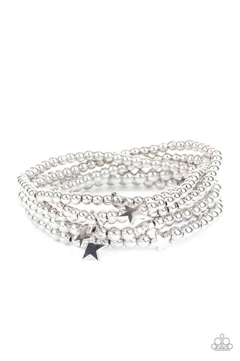 Infused With Dainty Silver Star Beads And Shiny Silver Star Charms