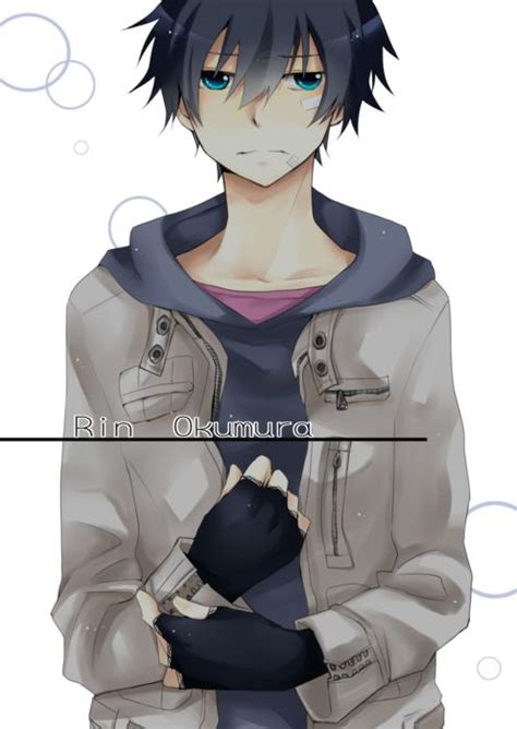 How to draw a simple anime girl. Anime For > Cool Anime Boy With Hoodie | Rin okumura ...