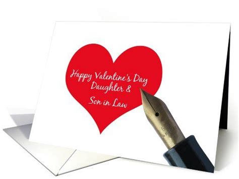 Daughter And Son In Law Valentine S Day Red Heart Message Card Happy Valentines Day Sister Dad