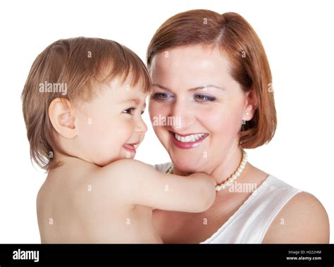 Tender Moment Between Mum And Daughter Stock Photo Alamy