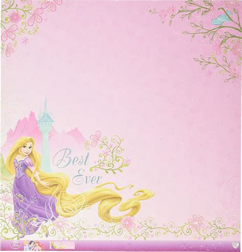 Ek Success Disney Glittered Paper 12x12 Princess Rapunzel 12 Per Pack Arts