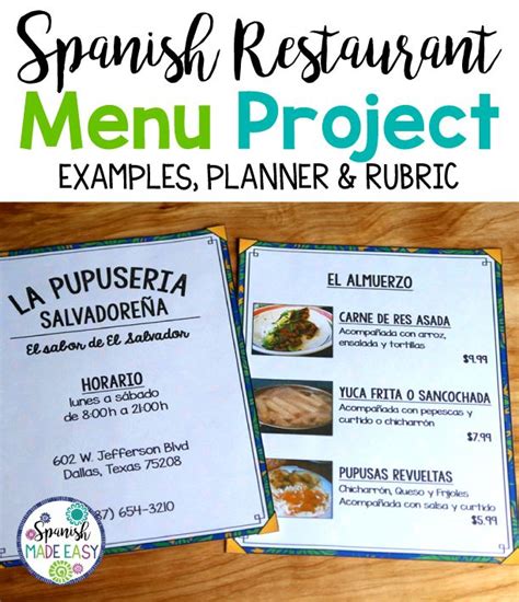 By remembering a few helpful phrases, you can order food in spanish with ease. Spanish Restaurant menu project. | Spanish restaurant menu ...