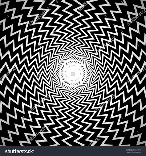 Black And White Abstract Background Image With Radial Edgy Zigzag