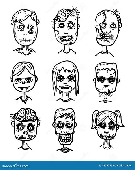 Zombie Cartoon Doodle Vector Illustration Stock Vector Illustration