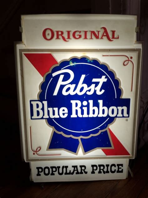 Vintage Pabst Blue Ribbon Beer Lighted Bar Sign Pbr Man Cave Pbr Beer