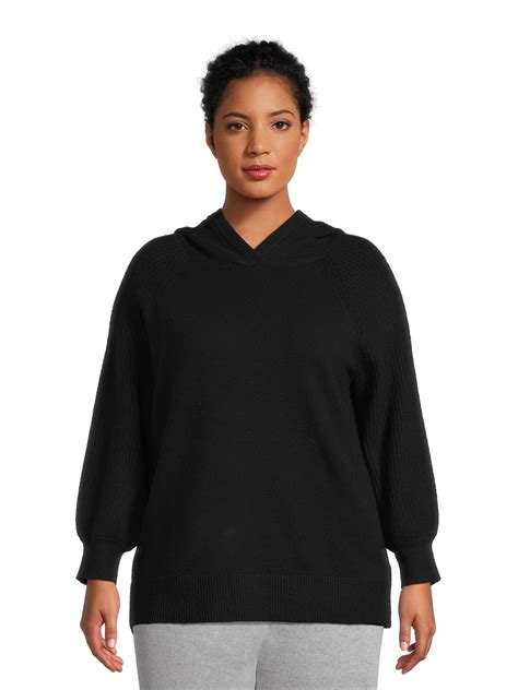 terra and sky women s plus size raglan hoodie sweater