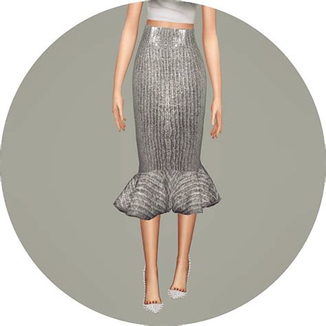 Mermaid Line Midi Skirt V2 Single Colors At Marigold Sims 4 Updates