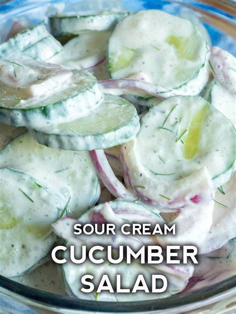 Serve immediately as an accompaniment. Sour Cream Cucumber Salad - 99easyrecipes