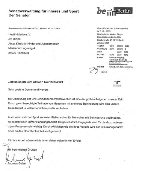 Senatsverwaltung für bildung, jugend und familie. Statement von Senator für Inneres und Sport Andreas Geisel ...