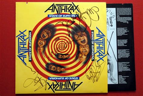 Anthrax State Of Euphoria Original Fully Signed Lp 1988 Ebay