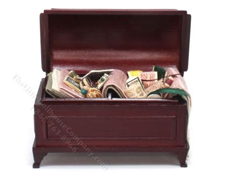 Miniature Mahogany Sewing Chest By Taylor Jade Tjm 034 The Little Dollhouse Company