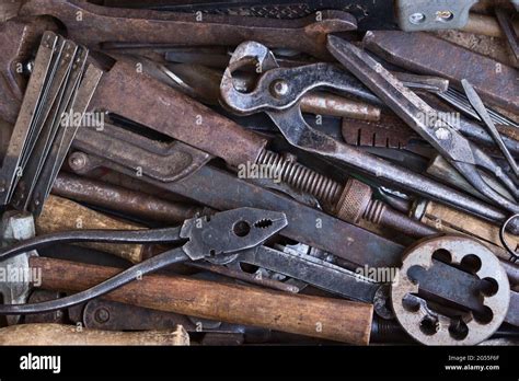 Various Hand Metal Tools Stock Photo Alamy