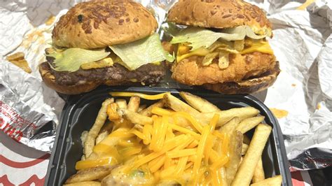 Wendy's Loaded Nacho Cheeseburger, Chicken Sandwich, And Queso Fries