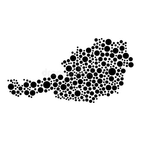 Austria Map From Black Circles Of Different Diameters Or Spots