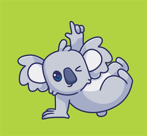 Lindo Koala De Dibujos Animados Bailando Vector De Ilustración Animal