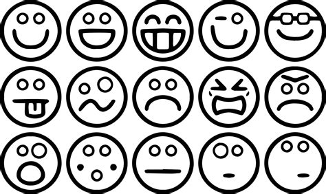 Smiley Face Small Happy Face Set Coloring Page