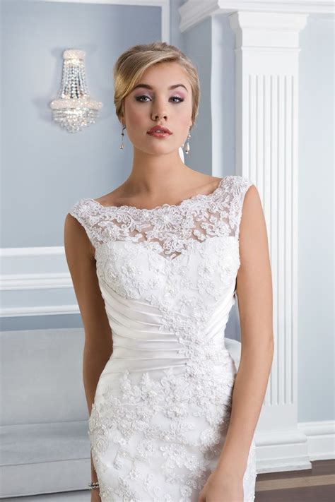 lillian west beaded lace backless gown with pleated satin waist wedding dresses strapless