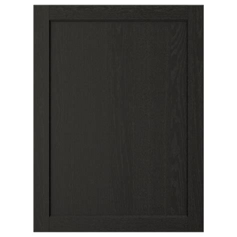 LERHYTTAN Deur, zwart gelazuurd, 60x80 cm - IKEA