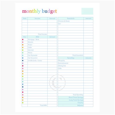 Budget Planner Printable Digital Pages Happy Inserts Bill Etsy